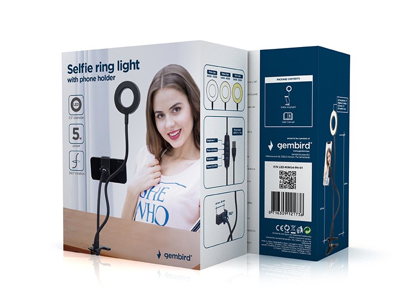 EAN 8716309121736 - Gembird LED-RING4-PH-01 iluminación de anillo 24 imagen 3