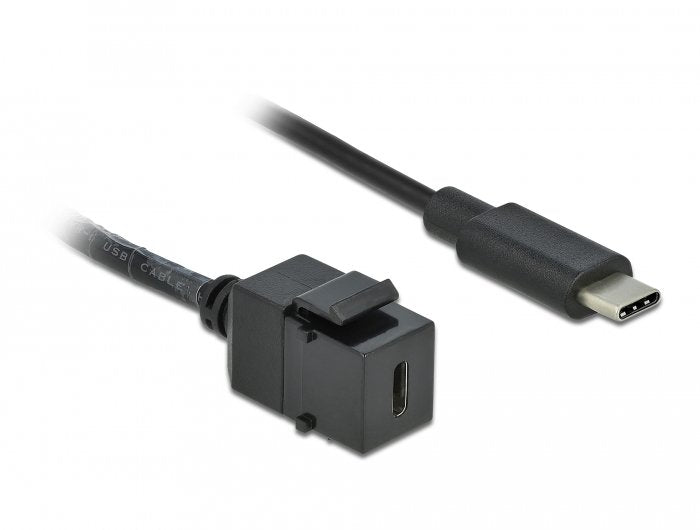 Delock Keystone Modul Usb 5 Gbps Type-C Buchse Zu Usb Type-C Stecker Mit Cable 25 Cm