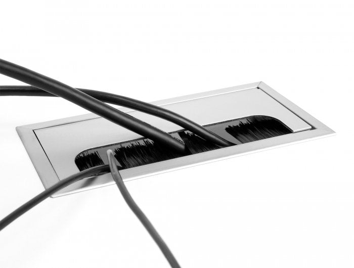 Delock 66863 Organizador De Cables Escritorio Cable Grommet Plata 1 Pieza(S)