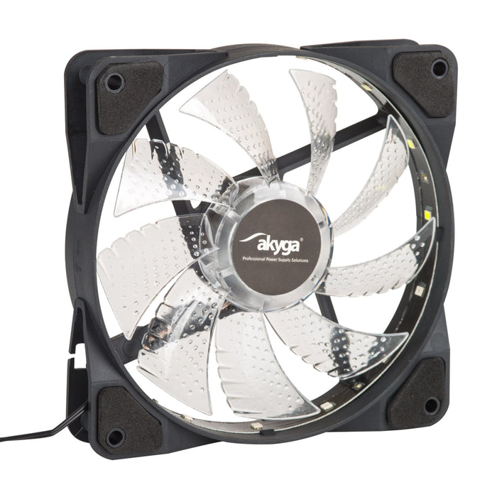 EAN 5901720136107 - Akyga AW-12D-LED sistema de refrigeración para ordenador Carcasa del ordenador Ventilador 12 cm Negro imagen 1