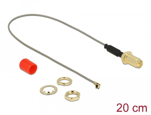 EAN 4043619898312 - DeLOCK 89831 cable coaxial 0,2 m RP-SMA Gris imagen 1