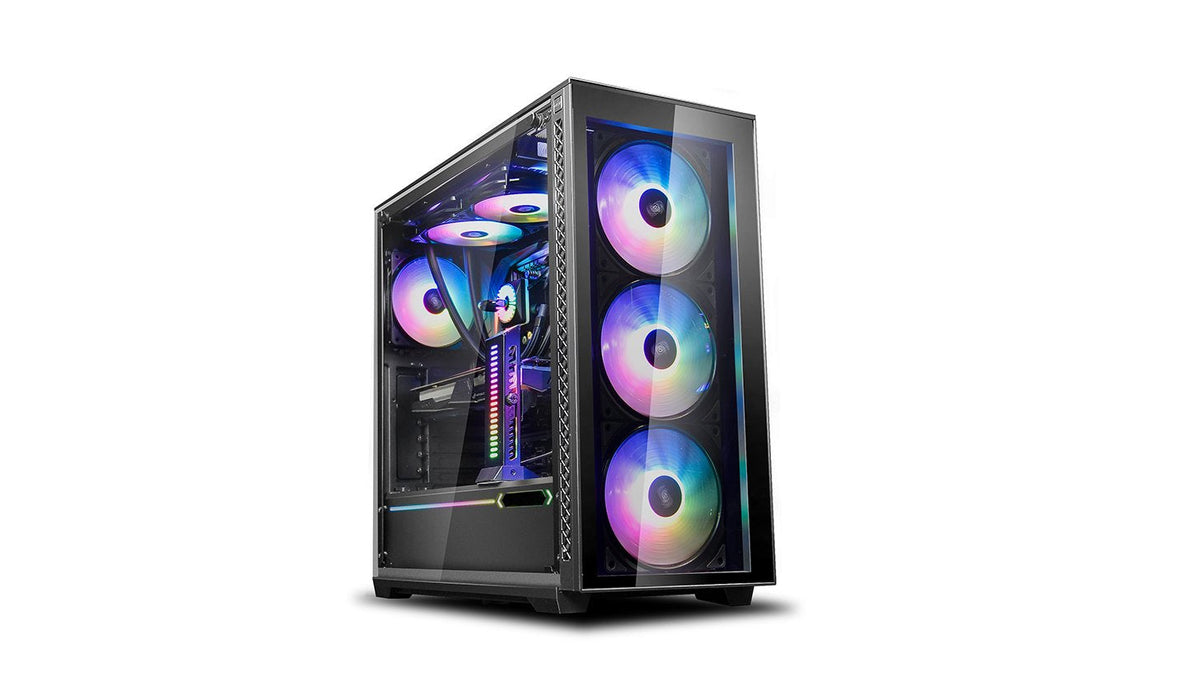 Caja Pc Deepcool E-Atx Matrexx 70-Add Rgb Black Tempered Glass Bahias 2x3'5,4x2'5/2xusb3.0/1xusb2.0/1xaudio(Hd)/1xmic/Cristal Templado