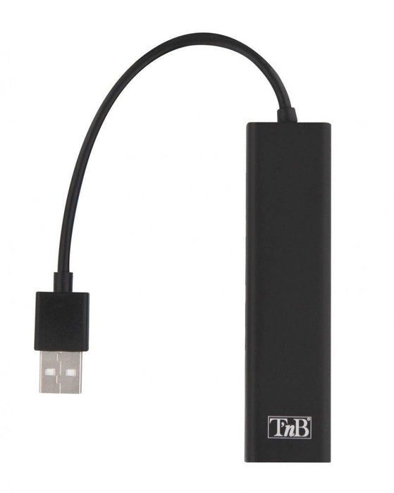 Tnb Hub With 3 Usb 2.0 Ports And Rj45 Female Port - Black