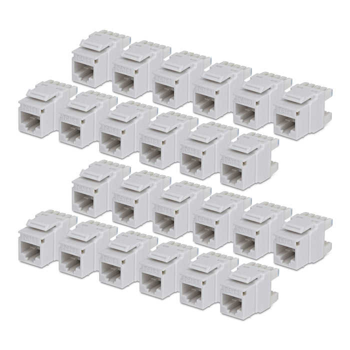 Startech.Com Cat6 Keystone Jack Módulo, Pack De 24 Rj45 Ethernet Keystone Conector Hembra, Utp Cat6 Wandbuchse, 180 Grad 110 Punch Down Conector Hembra, Blanco, Plano, Blanco, Rj-45, Conector Hembra, Conector Hembra, 10gbase-T
