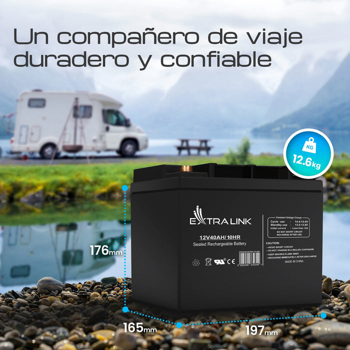 Extralink Akumulator Battery Accumulator 12v 40ah - Batterie - 40.000 Mah Sealed Lead Acid (Vrla) 13.5 V 12 Ah