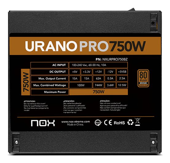 EAN 8436587975547 - NOX Urano PRO 750W Bronze unidad de fuente de alimentación ATX Negro imagen 8