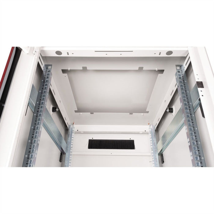 Roline 19-Zoll Netzwerkschrank Pro 42 He, 600x800 Bxt Glastr Grau