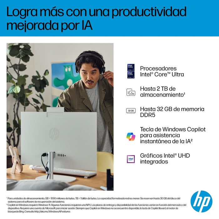 EAN 0199642227279 - HP AI 27-cr2015ns Intel Core Ultra 5 225U 68,6 cm (27") 1920 x 1080 Pixeles PC todo en uno 16 GB DDR5-SDR imagen 8