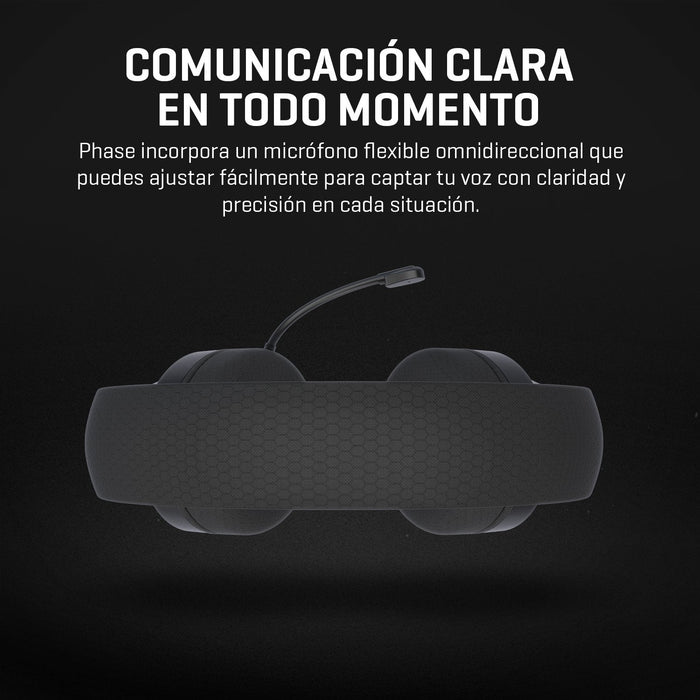 Auriculares Gaming Inalámbricos Con Micrófono Krom Phase Bluetooth Jack 3.5 Usb 2.0 Negros