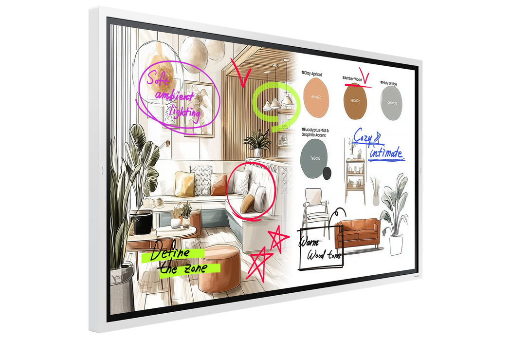 163,8cm 65" (3840x2160) Samsung Wm65fx 16:9 4k Va 8ms Hdmi Usb-C Usb Lan Wlan Bluetooth Vesa Speaker Touch 12 7 Blanco Gray