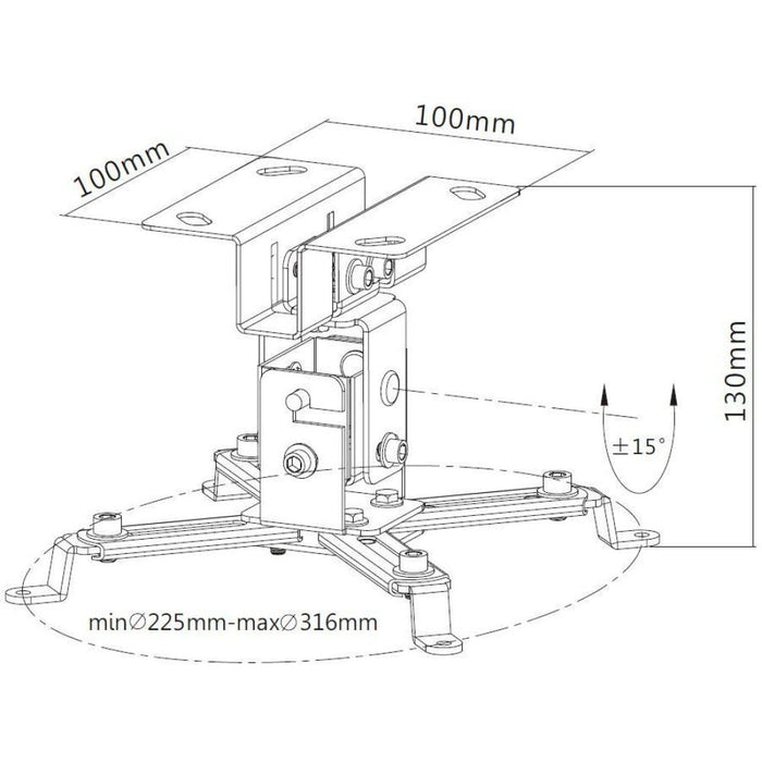 EAN 8057685309685 - Techly ICA-PM 2S montaje para projector Techo Plata imagen 3