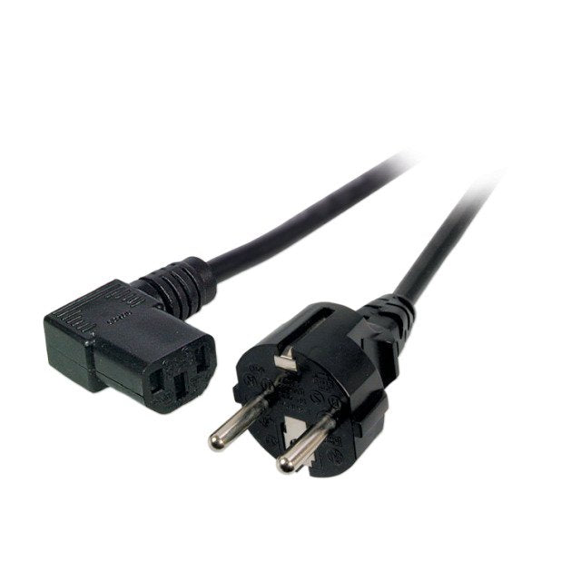 Efb Netzleitung Schutzkontakt 180 - C13 90, Schwarz, 2,0 M, 3 X 0,75 Mm