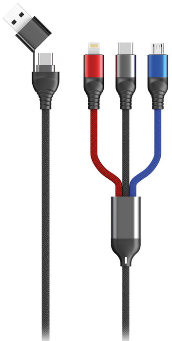 EAN 4010425973618 - 2GO 797361 cable USB 1,2 m USB A/USB C USB C/Micro-USB B/Lightning Negro, Azul, Gris, Rojo imagen 1