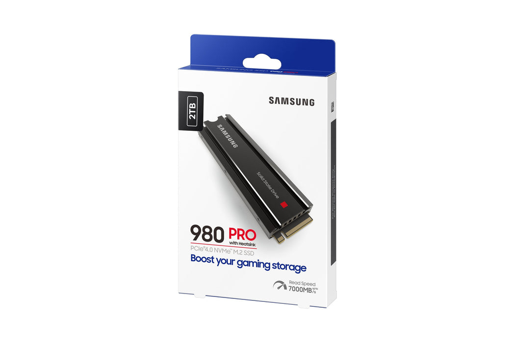 Disco Ssd Samsung 980 Pro M.2 2tb Pcie Gen4x4 2280 Rw 7000/5100, Mlc Nvme Heatsink Mz-V8p2t0cw