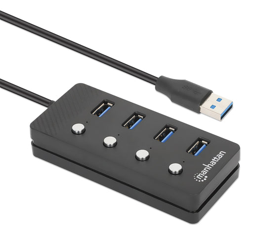 EAN 0766623180887 - Manhattan 180887 hub de interfaz USB 3.2 Gen 1 (3.1 Gen 1) Type-A 5000 Mbit/s Negro imagen 2