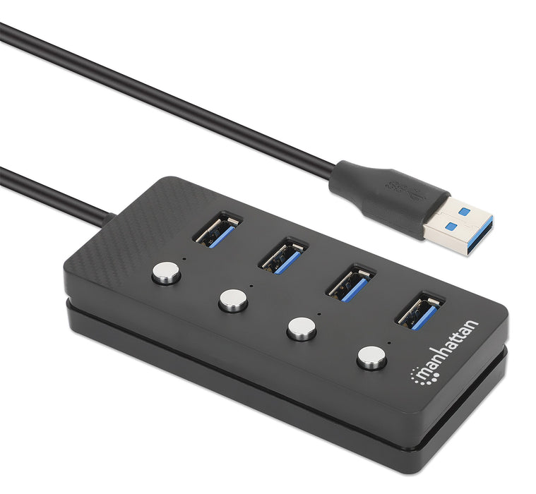 EAN 0766623180887 - Manhattan 180887 hub de interfaz USB 3.2 Gen 1 (3.1 Gen 1) Type-A 5000 Mbit/s Negro imagen 2