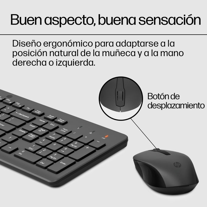 EAN 0197029648846 - HP 300 Wireless Mouse and Keyboard Combination teclado Ratón incluido Universal RF inalámbrico Negro imagen 3
