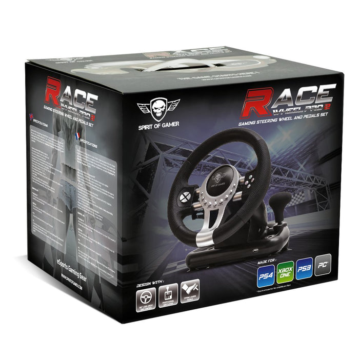 EAN 3700104431966 - Spirit of Gamer Race Wheel Pro 2 Negro, Plata USB Volante + Pedales Digital PC, PlayStation 4, Playstatio imagen 10