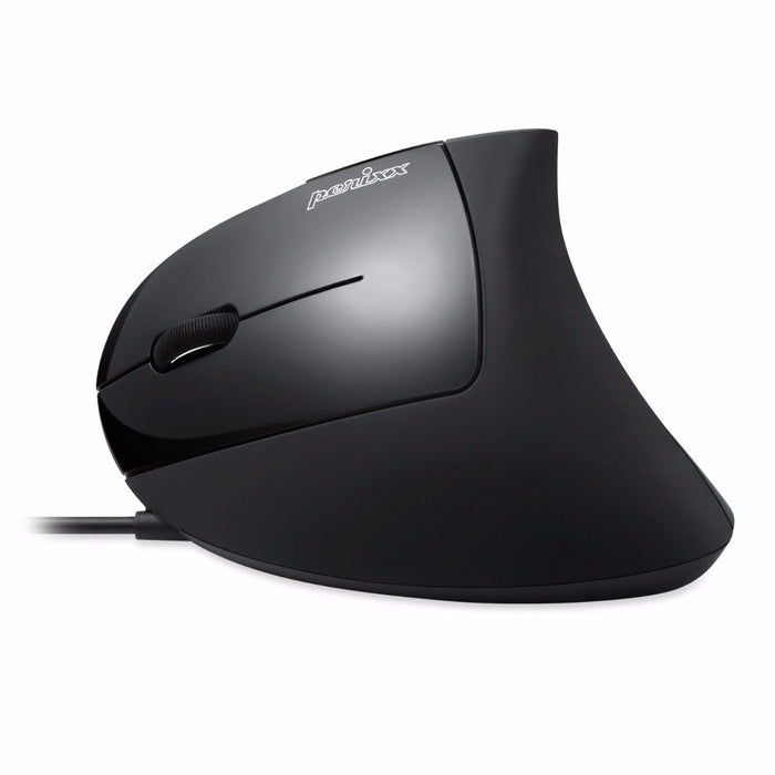 Perixx Perimice-513 L, Ratón Ergonómico, Para Zurdos, Vertical, Negro