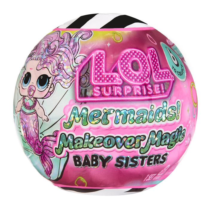 Mga Entretenimiento L.O.L. ¡Sirenas Sorpresa! Makeover Magic Baby Sisters, Figura De Juguete, Artículos Surtidos, Una Figura 598787-Euc