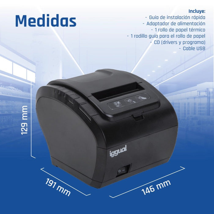 EAN 8435364316641 - iggual TP8002 203 x 203 DPI Alámbrico Térmica directa Impresora de recibos imagen 12