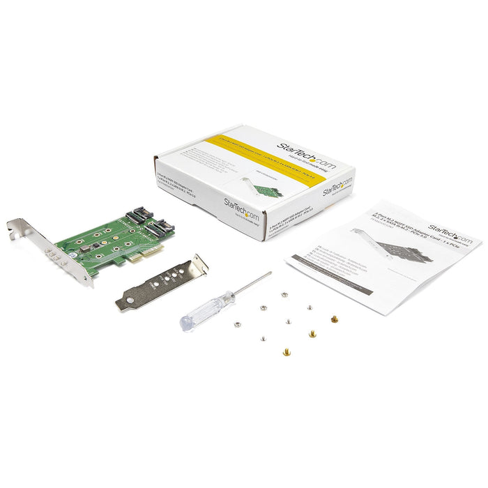 Startech Tarjeta Pci Express 3.0 3 Puertos M.2 Para Ssd 1x Nvme 2x Sata Iii Pexm2sat32n1