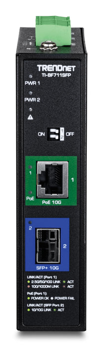 Trendnet Ti-Bf711sfp Industrial Medienkonverter 10g Sfp+ Auf 10g Poe++