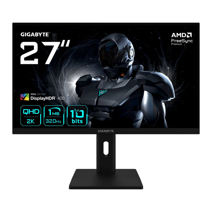 Monitor Gaming Gigabyte G27q3 27 " Negro, Qhd, Ss-Ips, Hdmi, Dp, Free Sync Premium, 320hz Panel) G27q3 Ek