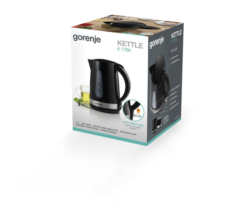 EAN 3838782089725 - Gorenje K17BK tetera eléctrica 1,7 L 2200 W Negro imagen 4