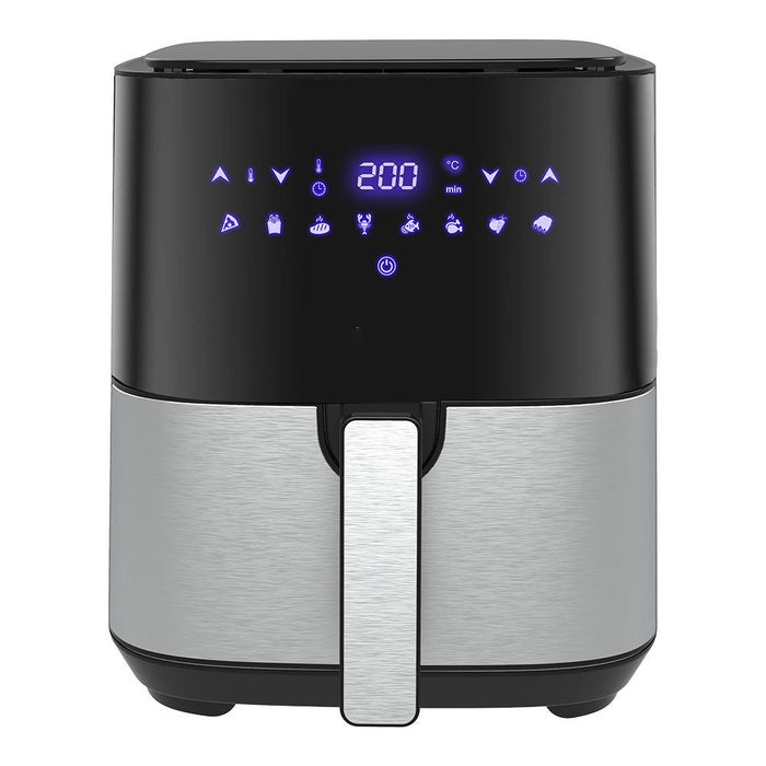 EAN 8425998077902 - EDM 07790 freidora Sencillo 5 L Independiente 1450 W Freidora de aire caliente Negro, Acero inoxidable imagen 2
