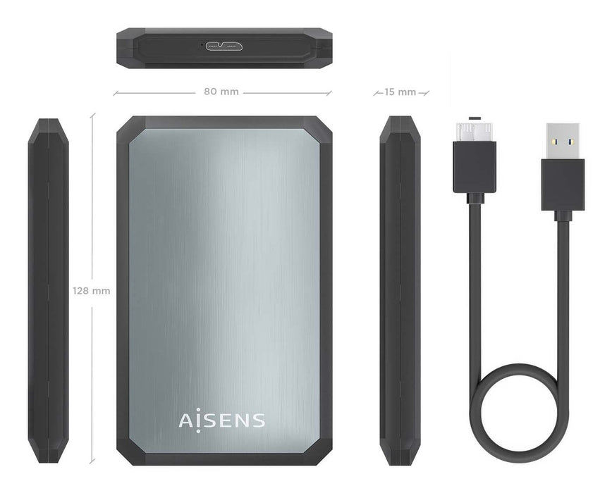 EAN 8435739902165 - AISENS ASE-2529B caja para disco duro externo Carcasa de disco duro/SSD Negro, Gris 2.5" imagen 5