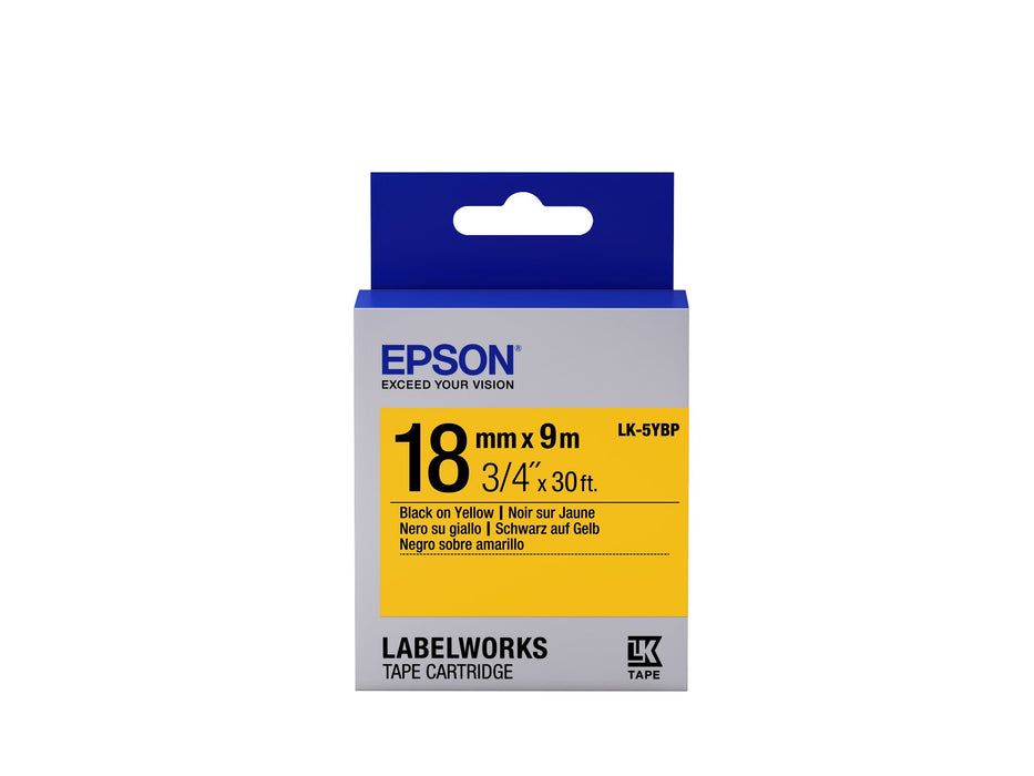 Epson Labelworks Lk-5ybp - Schwarz Auf Gelb - Rolle (1,8 Cm X 9 M)