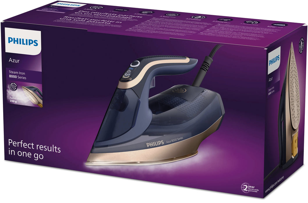 EAN 8720389004681 - Philips DST8050/20 plancha Plancha a vapor Suela SteamGlide Elite 3000 W Azul imagen 7
