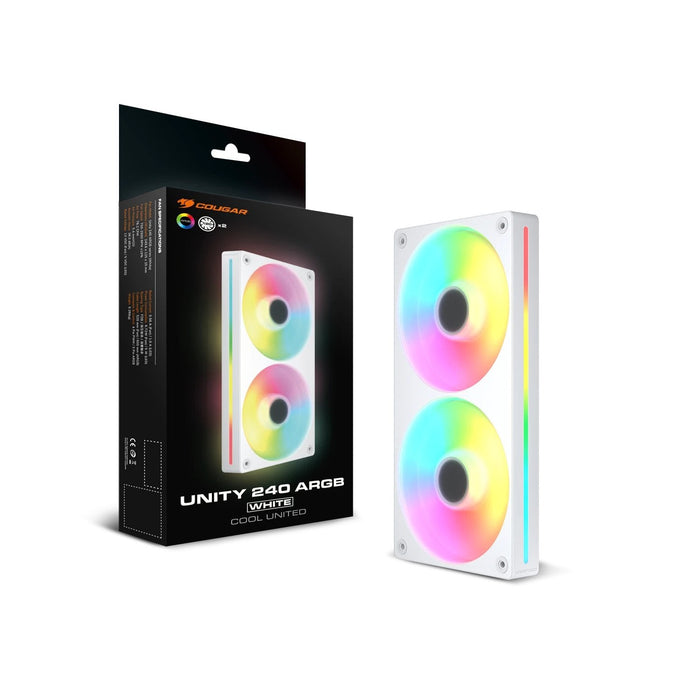 Ventilador Pc Cougar Reversed Unity240-Fb,240 Argb Pwm, Blanco