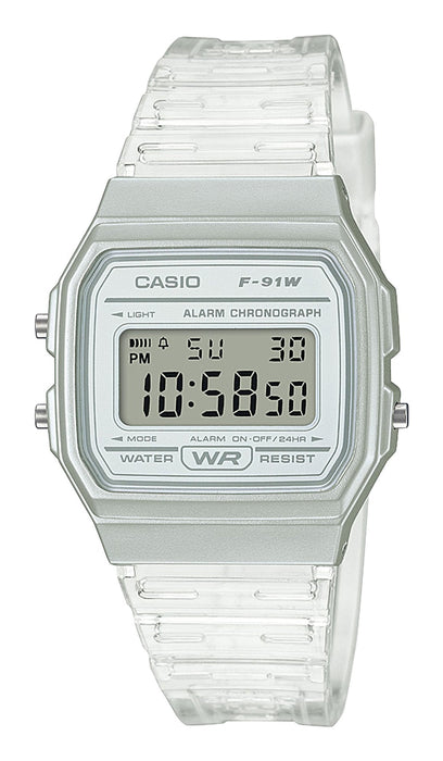 Casio F-91ws-7 Collection Unisex Digital Armbanduhr, Plata/Weiss