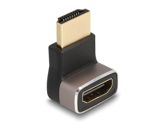 Delock Hdmi Adaptador Macho A Hembra 90° Unten Angular 8k 60 Hz Gris Metall