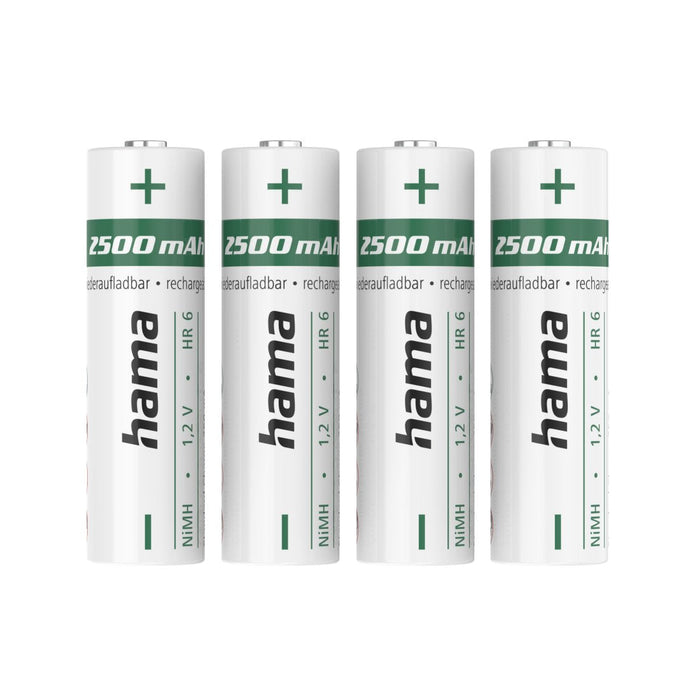 Hama Pack De 2 Pilas Recargables Aa - Nimh - Voltaje 1.2v - 2500mah - Blanco