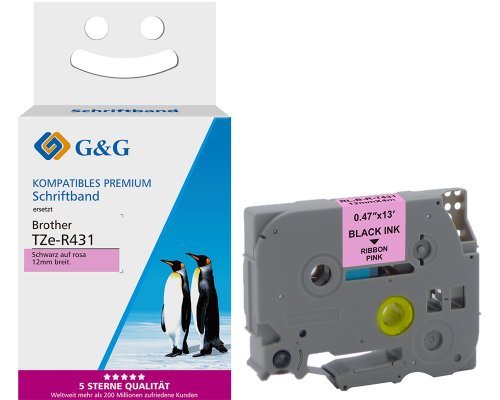 G&G Seiden Schriftband Compatible Con Brother Tze-R431