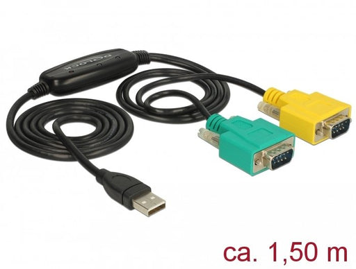 EAN 4043619634668 - DeLOCK 63466 cable de serie Negro, Verde, Amarillo 1,5 m USB tipo A DB-9 imagen 1