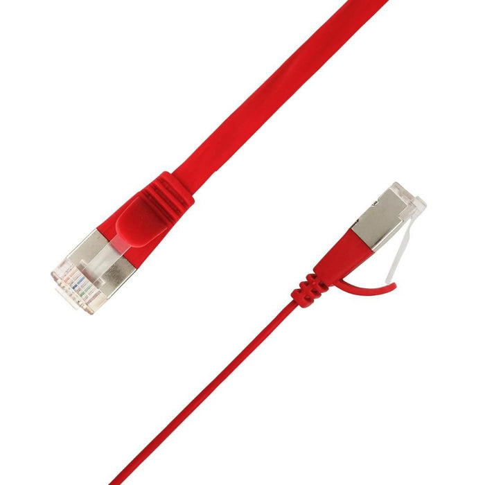 Flat U/Ftp Cat6a Red 1m Awg 32/7, Pvc, 1 85x6mm Stp-Fl6a-00100-Rd