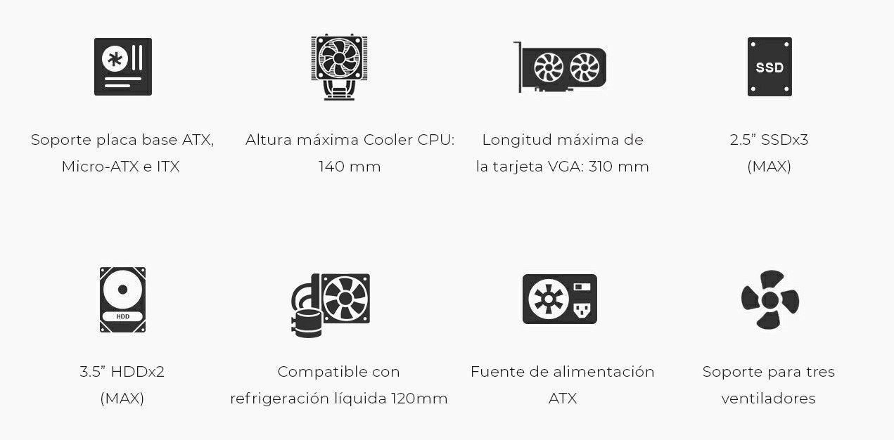 Coolbox Caja Atx A780 Usb-C 3.2 Gen1 Fte.500w Force Br-500 80+Bronce