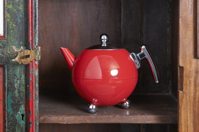 Tetera Bredemeijer Teekanne Bella Ronde 1,2l Carmine Rot / Chrom  100102
