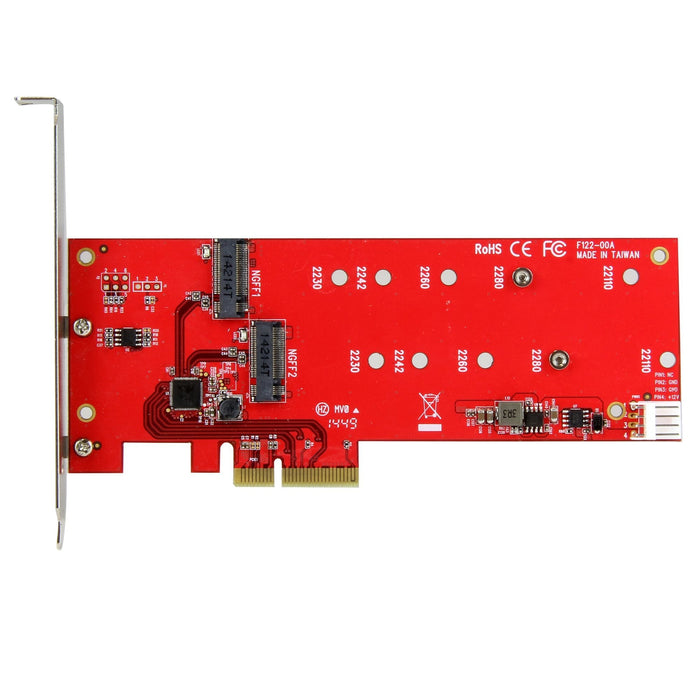 Startech.Com Tarjeta Controladora M.2 Sata Iii Pci Express Para 2 Ssd Adaptador Para Tarjeta Ngff Controlador De Almacenamiento M.2 M.2 Card / Sata 6gb/S Pcie 2.0 X2 Para P/N: Bndtb10gi Bndtb210gsfp Bndtb310gndp Bndtb410gsfp Bndtb4m2e1 Bn