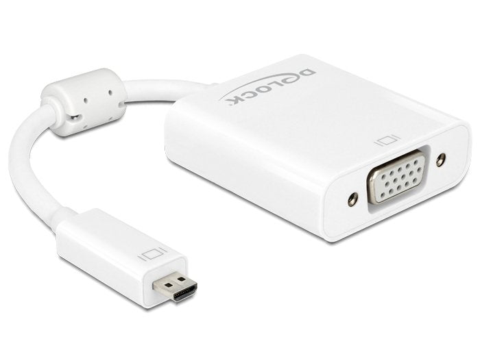 Delock Adaptercable Micro Hdmi-D Stecker > Vga Buchse Mit Audio Weiss