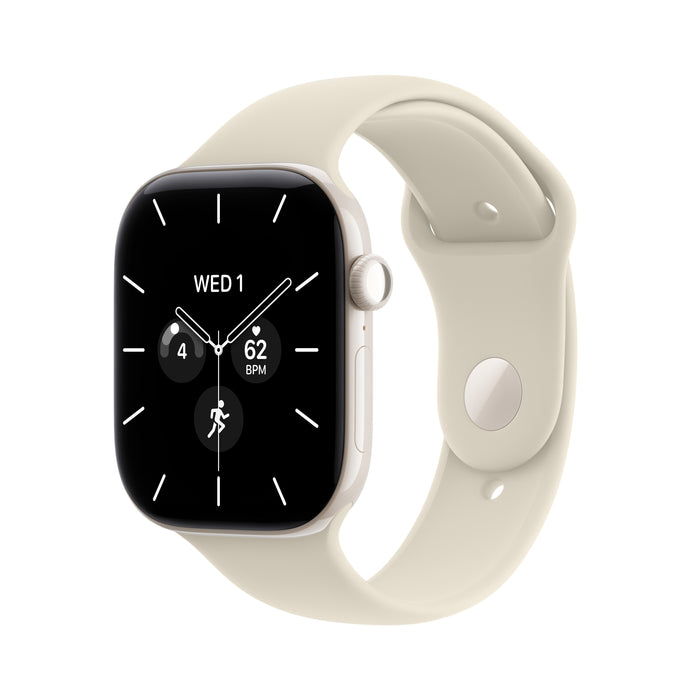 Apple Watch Series 12 Gps + Cellular 46mm Pearl White Ceramic Case With Sand Sport Band - M/L