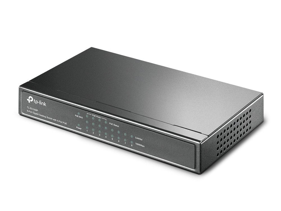 EAN 6935364021160 - TP-Link TL-SG1008P Gestionado Gigabit Ethernet (10/100/1000) Energía sobre Ethernet (PoE) Gris imagen 3