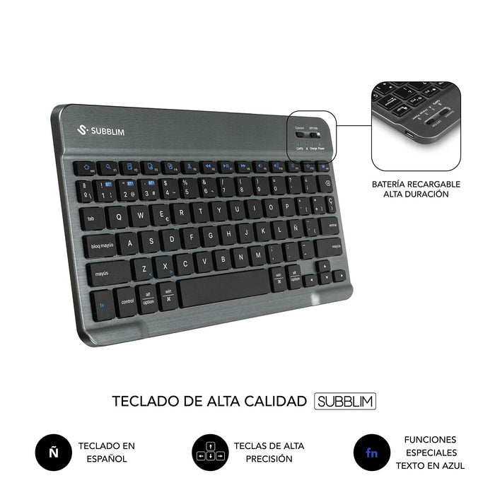 EAN 8436586743727 - SUBBLIM SUBKT3-BTL330 teclado para móvil QWERTY Español Bluetooth Negro imagen 13