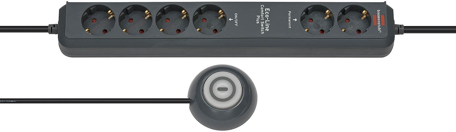 EAN 4007123620913 - Brennenstuhl Eco-Line Comfort Switch base múltiple 2 m 6 salidas AC Antracita imagen 1