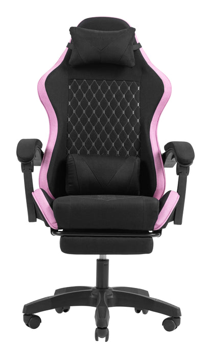 Silla Gamer Mars Gaming Mgcxfgrbl Negra Y Rosa Reclinable Reposabrazos Ajustable Reposapies Cojines