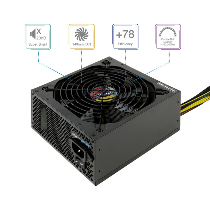 EAN 8433281010284 - TooQ TQAPOLO-600SP unidad de fuente de alimentación 600 W 20+4 pin ATX ATX Negro imagen 2